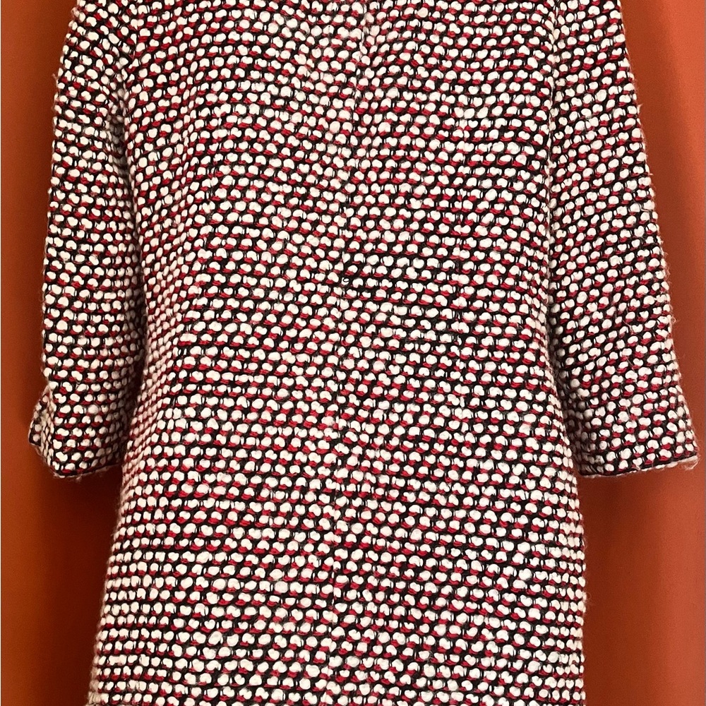 J. Crew Long Sleeve Dress in Red and White Dots - Picture 3 of 4